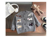 Gebreid Vest met Honden - Puppy Love Unisex, Grijs, Katoen, Maat 0-4 Jaar-More For Mini