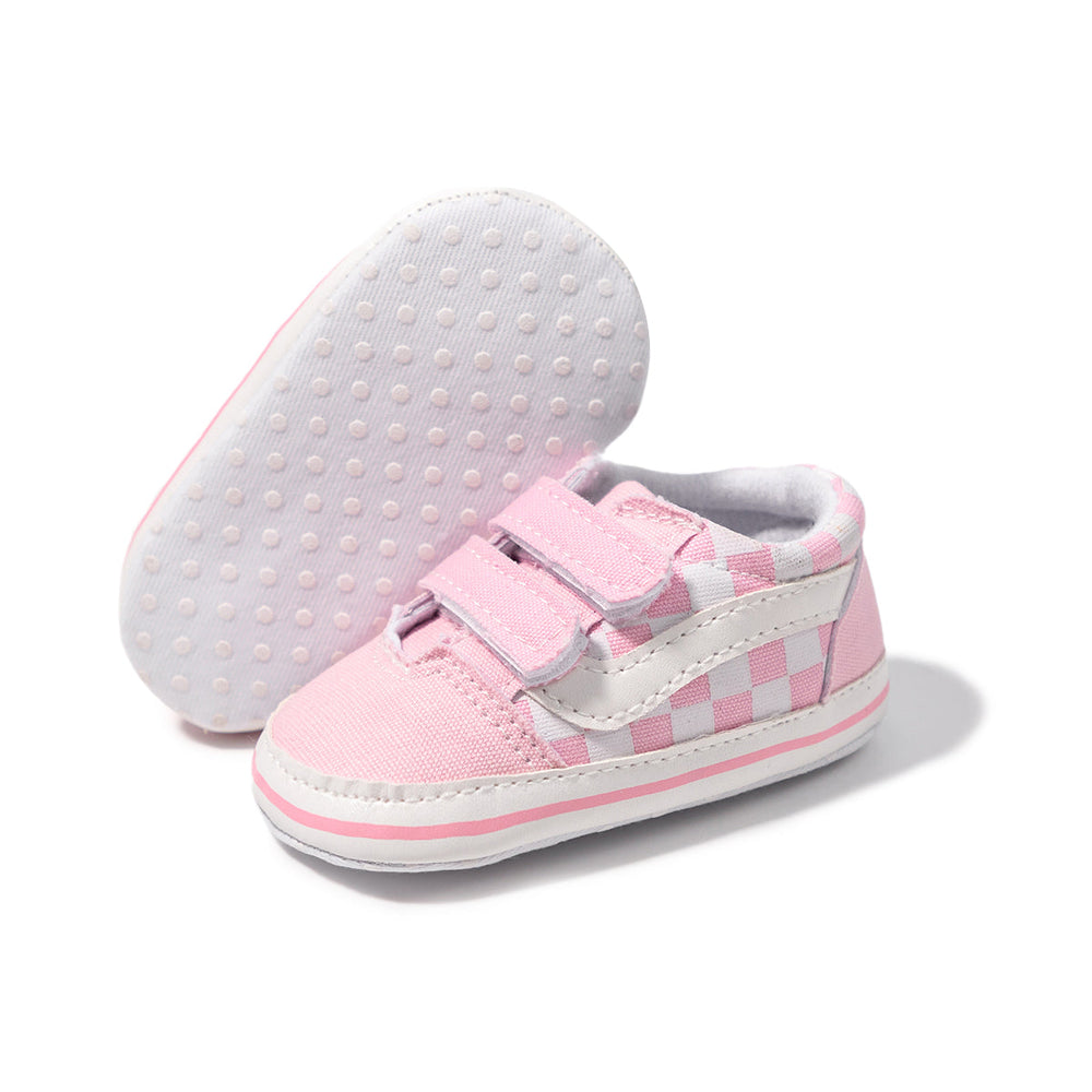 TinySteps Checker Babysneakers 0–1,5 år – Första Skor Halkfria | Kardborreband | Rutig Canvas More For Mini