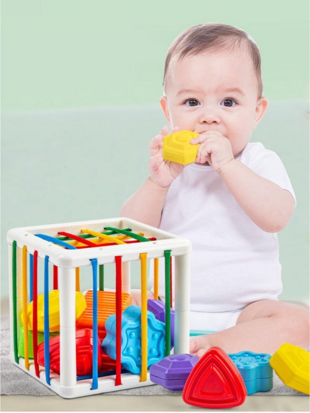Sensorisk formkub – KibiTots Baby, Montessori, BPA-fri, från 6 månader More For Mini