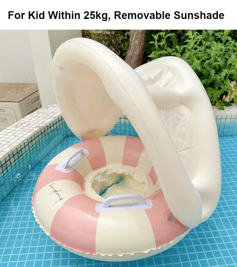 Baby Simring med Soltak – Uppblåsbar Float | Upp till 25kg More For Mini