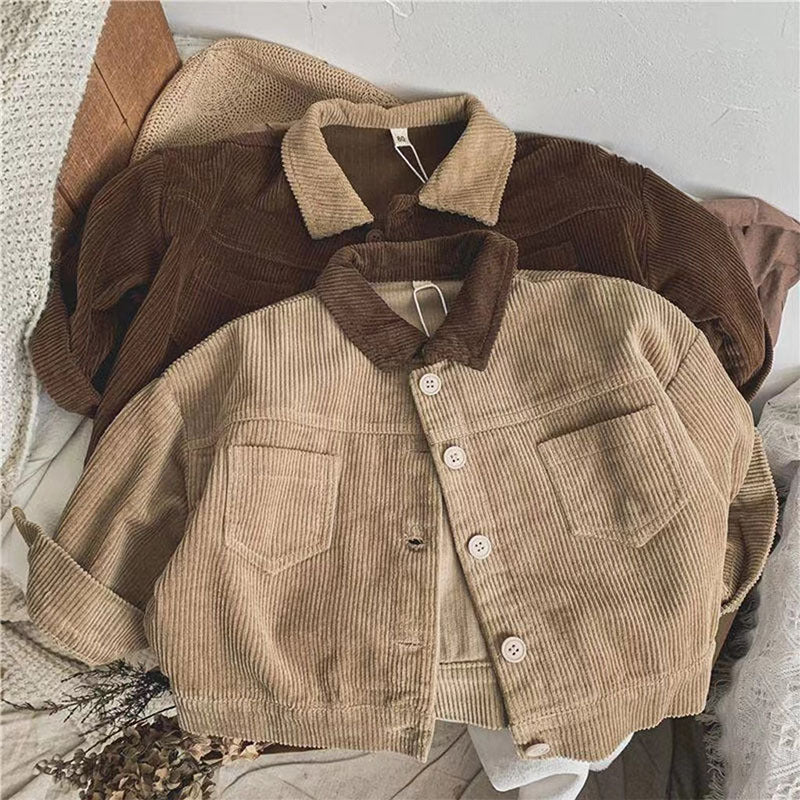 VintageCord Kinder Ribfluwelen Jas | Corduroy Jas Unisex | 9 Maanden – 3 Jaar | Warme Najaarslook met Zachte Kraag More For Mini