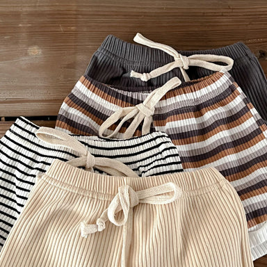Unisex Baby Sommarset – 2-delat Ribbat Bomull T-shirt & Shorts | Nilo & Nox (0–3 år) More For Mini