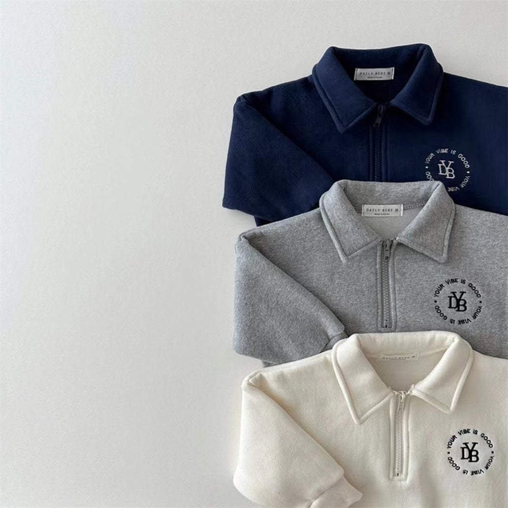 Set met Broek en Trui - Winter Luxe Jongens, Wit/Grijs/Blauw, Katoen, Maat 0-5 Jaar-More For Mini