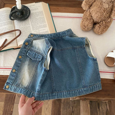 Jeansväst med vintage-tvätt – Denim Rebel Unisex, Blå, Bomull, Denim, Storlek 0–6 år More For Mini