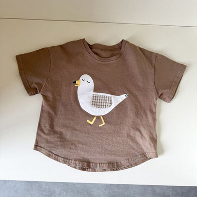 3D T-shirt med haj och mås – Baby, Småbarn, Förskolebarn, Barn, Blå/Brun, Bomull, Storlek 0–8 år More For Mini