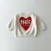 Sweater met Print - Paris L’Amour Unisex, Grijs/Wit, Katoen, Maat 0-6 Jaar-More For Mini
