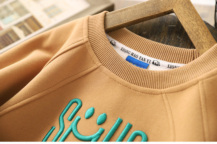 Sweater met Print - Smile Unisex, Groen/Bruin/Wit, Katoen, Maat 5-10 Jaar-More For Mini