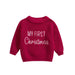 Kersttrui – Mijn Eerste Kerst Unisex, Groen/Rood/Khaki/Wit, Katoen, Maat 0-2 Jaar-More For Mini