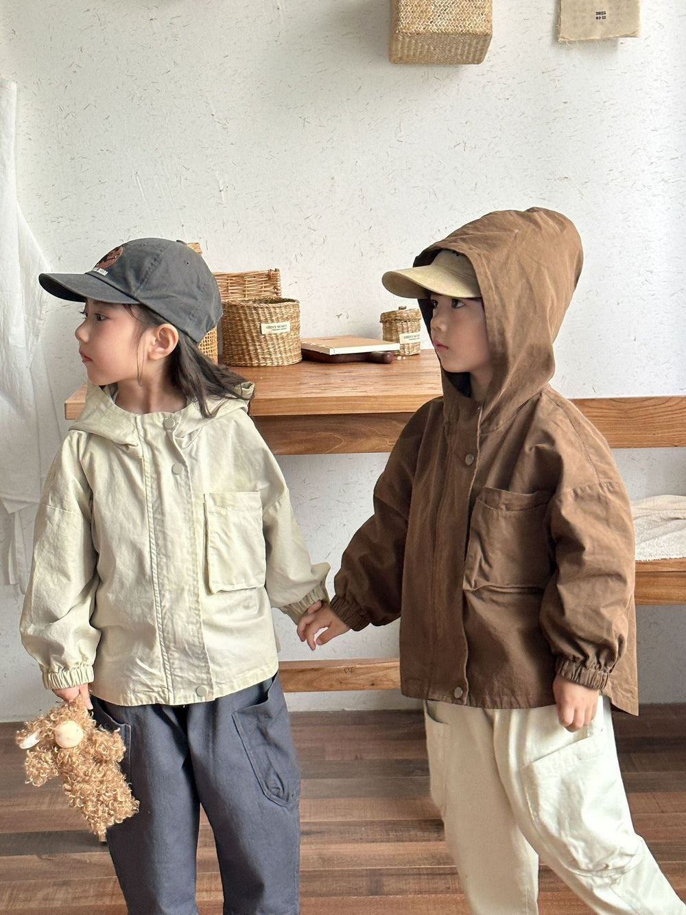 Vindjacka Parkas – CozyShield Unisex, Beige/Brun, Bomull, Storlek 0–8 år More For Mini
