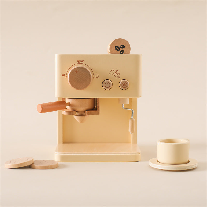 Träkaffemaskin – Little Barista | Pedagogiskt Rollspel Leksak | Hållbar & Interaktiv | Från 1 År More For Mini