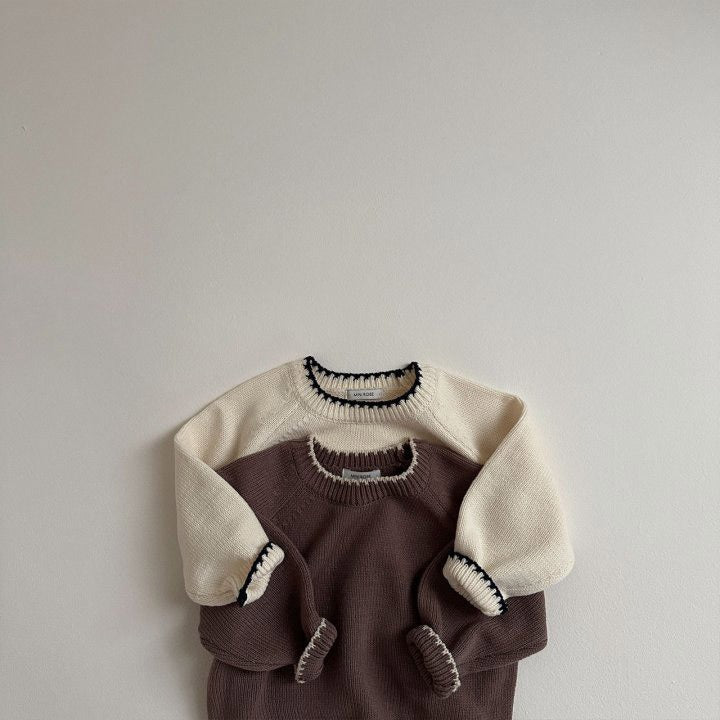 Gebreide Trui Retro - Toem Meisjes, Bruin/Beige/Wit, Katoen, Maat 0-7 Jaar-More For Mini