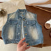 Jeansväst med vintage-tvätt – Denim Rebel Unisex, Blå, Bomull, Denim, Storlek 0–6 år More For Mini