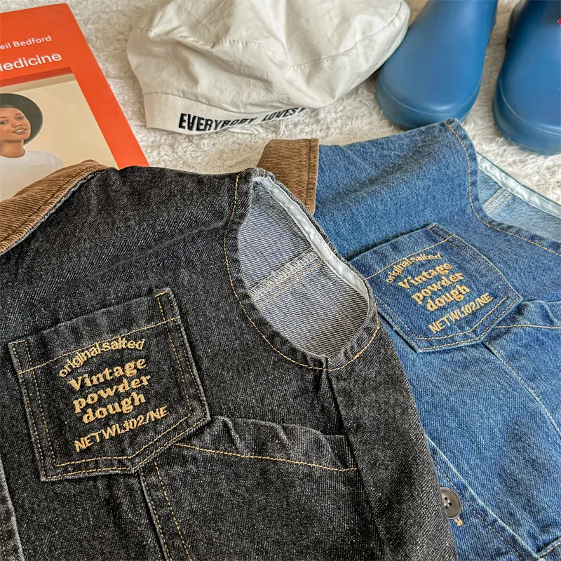 Kinder Spijker Gilet – Denim Bodywarmer Zonder Mouwen – Vintage Look (9m–6jr) More For Mini