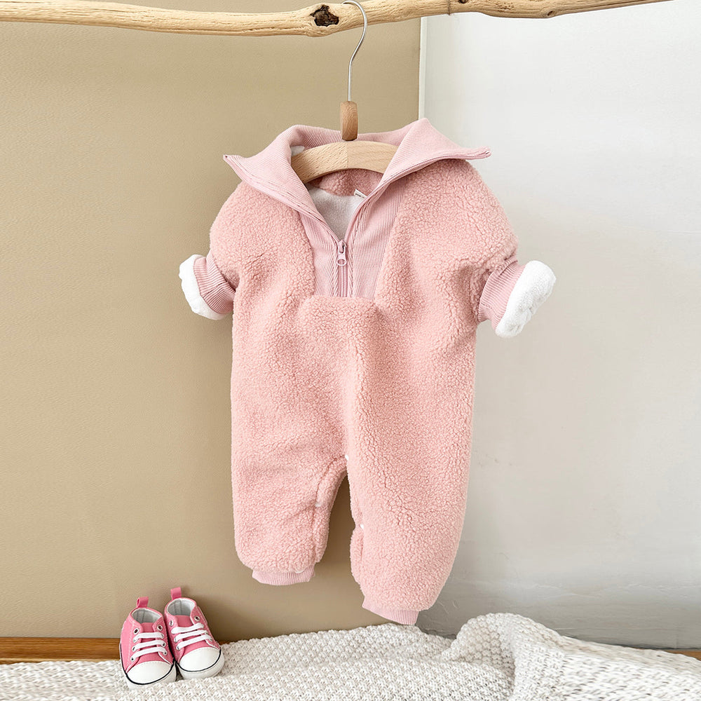 Jumpsuit/Overall van Fleece - Baby, Roze/Bruin, Katoen, Maat 0-2 Jaar-More For Mini