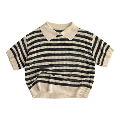 Livo Milo Stickad Pikétröja för Barn – Kort ärm – Unisex – Randig – 100 % bomull – 0–6 år More For Mini