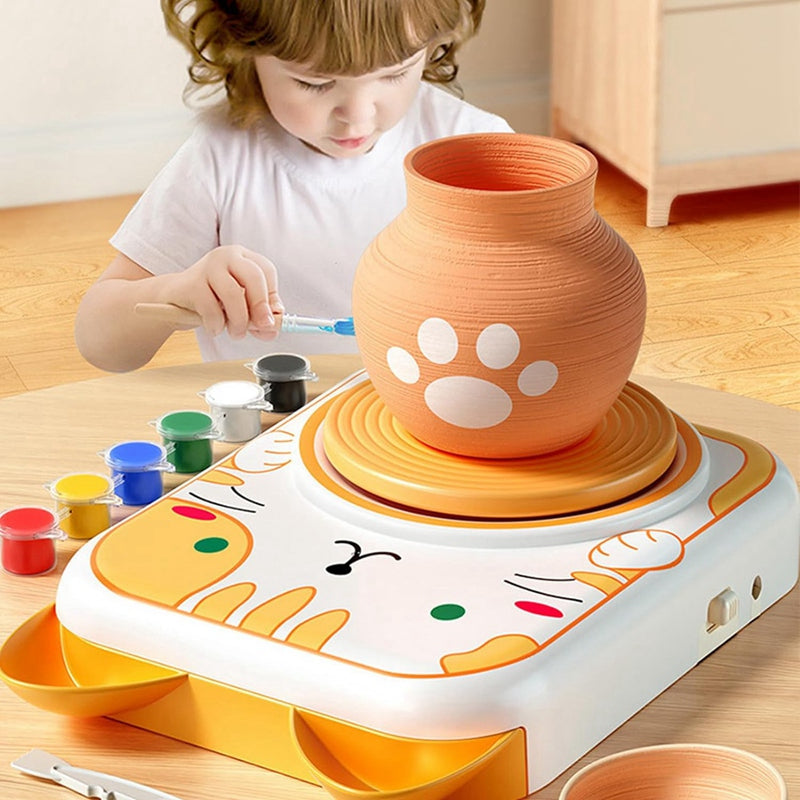 Kreativt Keramikset – DIY Drejskiva för Barn, Inklusive Färg & Verktyg, Från 3 År More For Mini