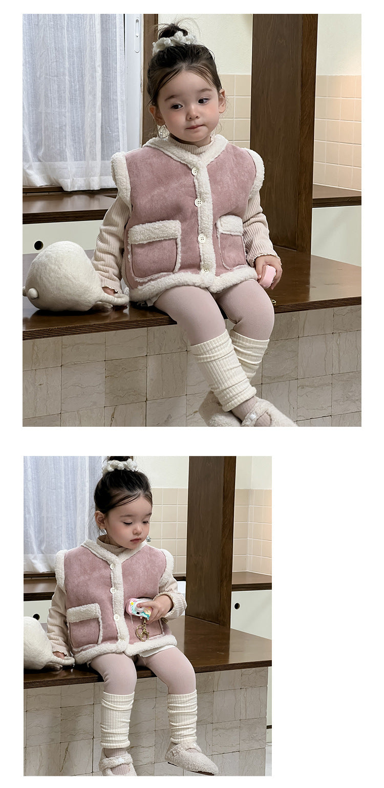 Teddyväst – CuddleChic Flickor, Rosa, Bomull, Storlek 0–3 år More For Mini