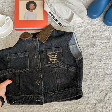 Kinder Spijker Gilet – Denim Bodywarmer Zonder Mouwen – Vintage Look (9m–6jr) More For Mini