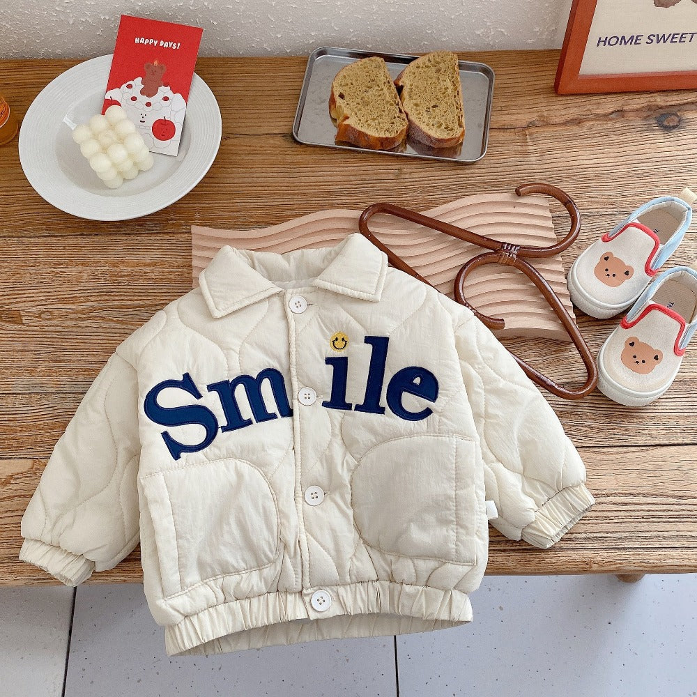 Jas - Smile Unisex, Blauw/Beige, Polyester, Maat 0-6 Jaar-More For Mini