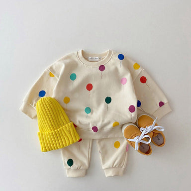 Träningsdräkt med ballonger – Balloony födelsedagsoutfit unisex, bomull, storlek 0–5 år More For Mini