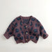 Gebreid Vest met Luipaard print - Meisjes, Beige/Paars, Katoen, Maat 0-6 Jaar-More For Mini