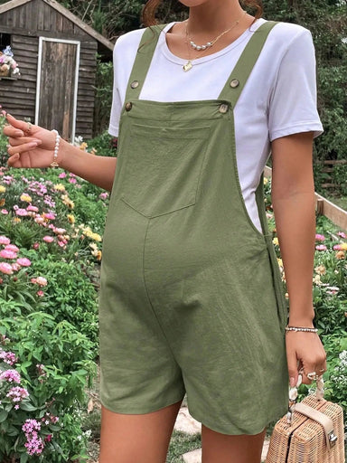 Zwangerschapsoverall Korte Tuinbroek van Katoen – Luchtige Zomer Positiekleding – Comfortabel voor Zwangere Vrouwen (S-XL) More For Mini