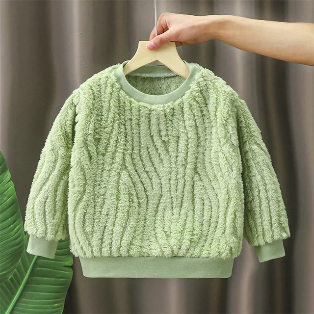 Pluche Trui - Doma Meisjes, Roze/Groen/Blauw/Wit, Katoen, Maat 1-7 Jaar-More For Mini