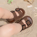 Solevi Lino Babysandaler – Sommarsandal för Flicka/Pojke – Justerbara – Halkfria – Brun/Beige – 0-1,5 år – Veganskt Läder More For Mini