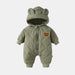 Onesie Met Berenoren - Accra Unisex, Beige/Groen/Koffie, Katoen, Maat 6-18 Maanden-More For Mini