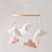 Babymobiel met Wolken - Droomwolk Unisex, Bruin/Roze, Katoen, 45 cm hoog x 23 cm breed-More For Mini
