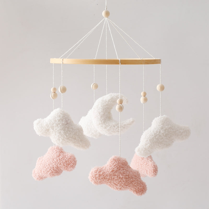 Babymobiel met Wolken - Droomwolk Unisex, Bruin/Roze, Katoen, 45 cm hoog x 23 cm breed-More For Mini