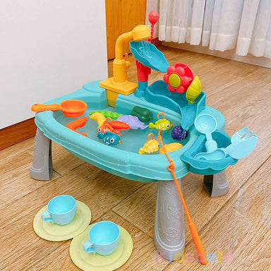SplashSink 2-i-1 Leksakshandfat & Fiskelek med Strömmande Vatten | Interaktiv Vattenleksak (2–6 År) More For Mini