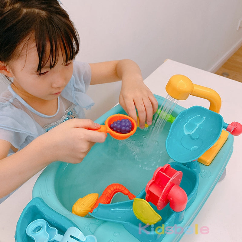SplashSink 2-i-1 Leksakshandfat & Fiskelek med Strömmande Vatten | Interaktiv Vattenleksak (2–6 År) More For Mini