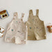 Hängselbyxa med Palmer – Baby Småbarn Förskolebarn Lekoverall, Beige/Brun, Bomull, Storlek 0–5 år More For Mini