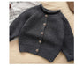 Gebreid Vest – Coco Meisjes, Bruin/Grijs, Katoen, Maat 0-4 Jaar-More For Mini