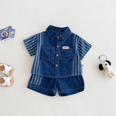 Denim Days Baby- & Barnsommarset – Unisex jeansskjorta och shorts | Lune & Lio | Storlek 0–7 år | 100 % bomull More For Mini