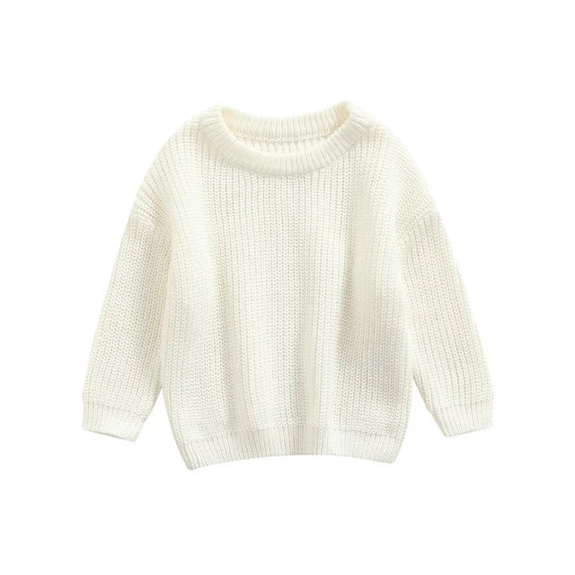 Gebreide Trui - Amba Unisex, Wit/Zwart/Blauw/Roze/Groen/Grijs/Bruin, Katoen, Maat 0-6 jaar-More For Mini