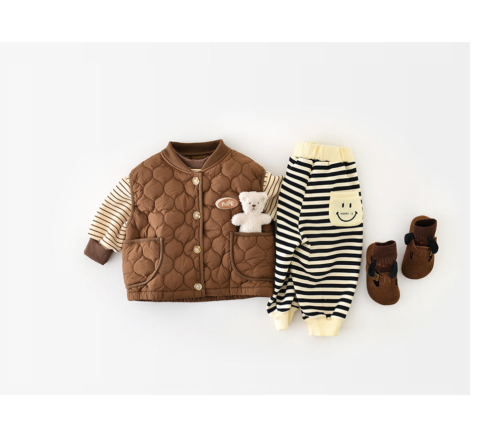 Vadderad väst – Pape Unisex, Brun/Beige, Bomull, Storlek 0–4 år More For Mini