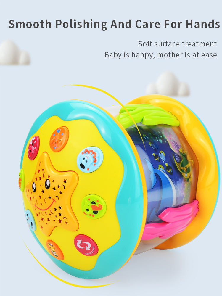 Montessori Tummy Tijd Projector – Oceaan Wereld Projectie, Zintuiglijke Stimulatie, BPA-vrij, Draagbaar, Kalmerende Muziek & Natuurgeluiden-More For Mini
