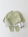 Set met Broek en Trui van Wafel - Porto-Novo Unisex, Blauw/Roze/Grijs/Groen/Geel, Katoen, Maat 0-3 Jaar-More For Mini