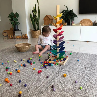 Trä Musikträd med Kulor – Pedagogisk Kulbana Leksak för Barn | MelodySprout 71 cm More For Mini