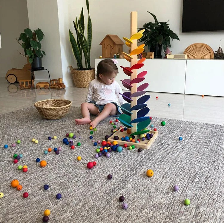 Trä Musikträd med Kulor – Pedagogisk Kulbana Leksak för Barn | MelodySprout 71 cm More For Mini