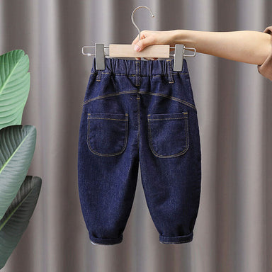 Jeans med Resår Mörkblå Tvättning – Baby, Småbarn, Förskolebarn, Barn, Blå, Bomull, Denim, Storlek 0–7 år More For Mini