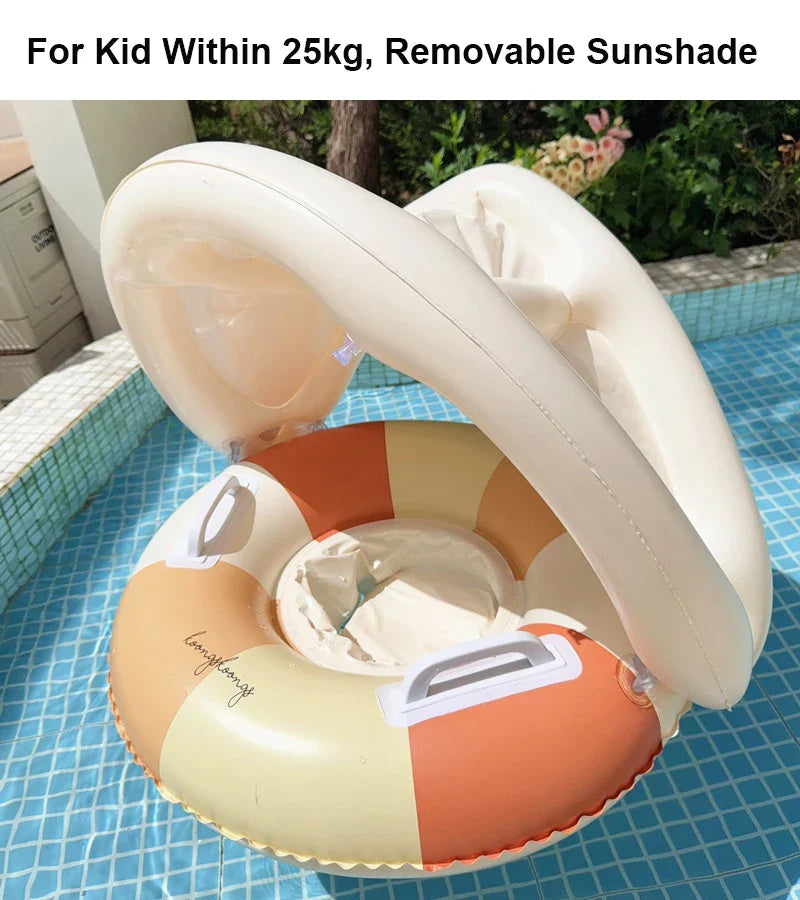 Baby Simring med Soltak – Uppblåsbar Float | Upp till 25kg More For Mini