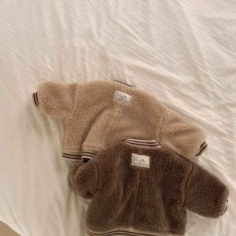 Teddy Bomber Jas voor Kinderen | Zachte Warme Winterjas Unisex | 9 Maanden – 3 Jaar | Fleece Look met Sportieve Boorden More For Mini