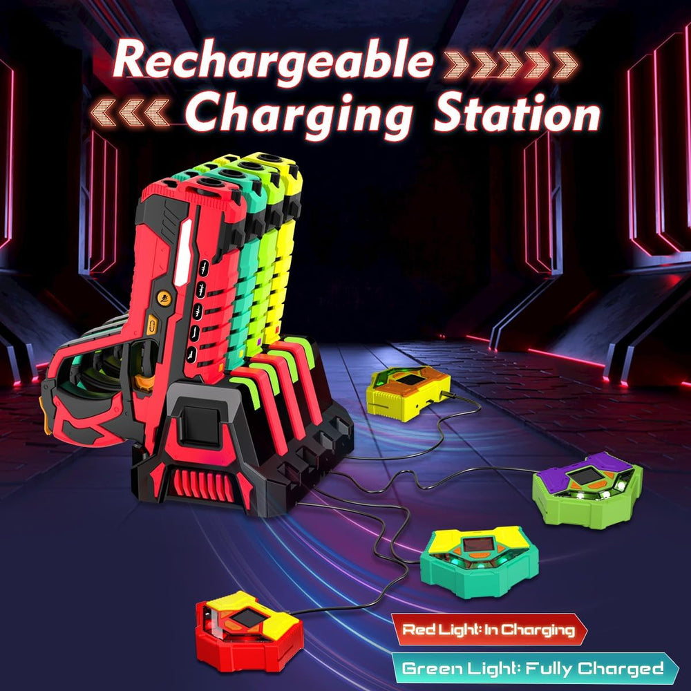 LaserBlaze Speelset 4-Persoons – Draadloos Laser Tag Spel met Pistolen & Body Gear | Laser Game voor Kinderen 6+ | Infrarood Speelgoed Pistolen Oplaadbaar More For Mini
