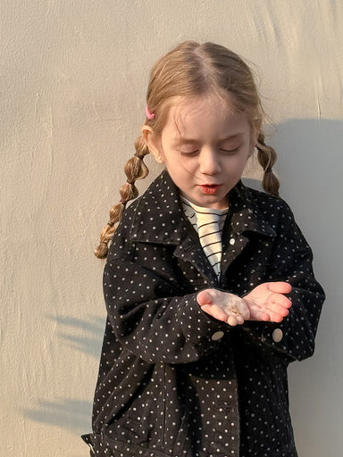 Jeansjacka med prickar – LittleTrend Flickor, Svart, Bomull, Storlek 1–8 år More For Mini