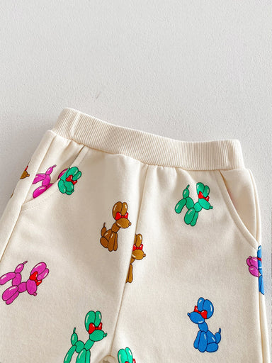 Träningsdräkt med ballonghundar – BouncyBuddies Unisex, Beige, Bomull, Storlek 0–4 år More For Mini