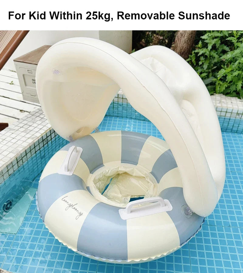 Baby Simring med Soltak – Uppblåsbar Float | Upp till 25kg More For Mini