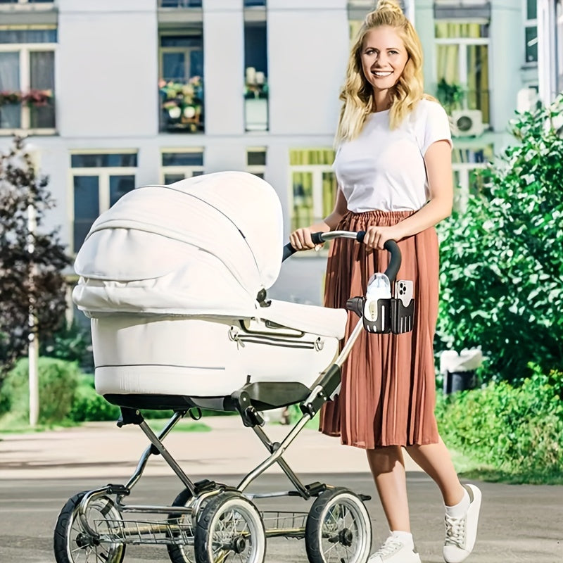 Telefoon- en Bekerhouder Kinderwagen - Addis Universeel, Zwart/Beige/Roze/Geel, Kunststof-More For Mini
